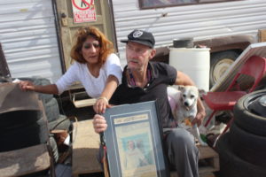 A Rubber Tramp family of limited means, at their Slab City digs.